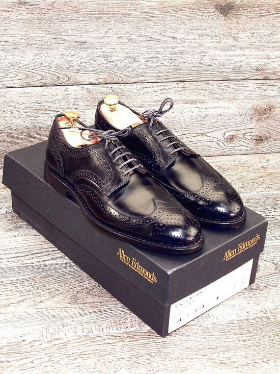 * NIB * $395 Allen Edmonds MADISON PARK Derby 7 D Black * add $15 new Trees main image 7